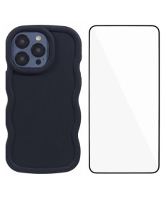 iPhone 14 Pro Max - Coque Design Ondulé et Protection d'Écran