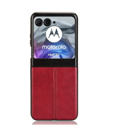 Motorola Razr 50 5G - Coque effet cuir Rouge foncé - photo 9