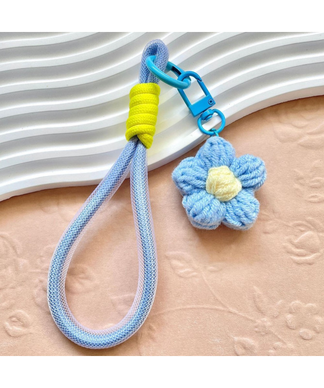 Bracelet en Fleur Tricotée à la Main - Lanière en Polyester (15 cm)