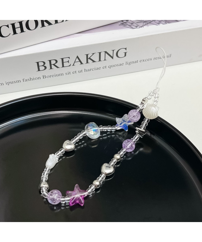 Charm de Téléphone Perles, Étoiles et Cœurs | INDIE