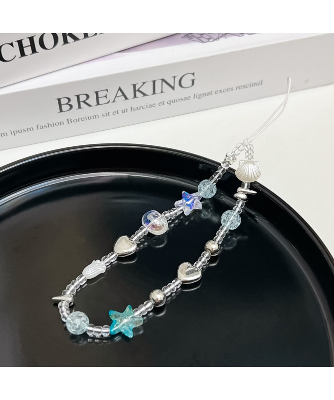 Charm de Téléphone Perles, Étoiles et Cœurs | INDIE