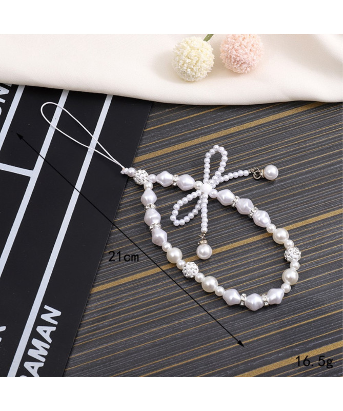 Charm de Téléphone Perles et Nœud Cristal | COUTURE