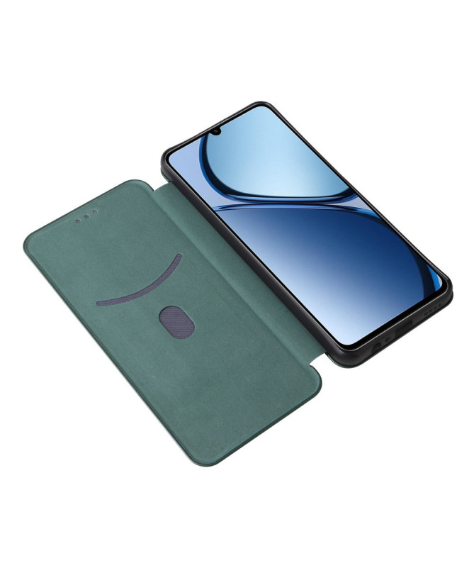 Realme C63 - Flip Cover design fibre de carbone