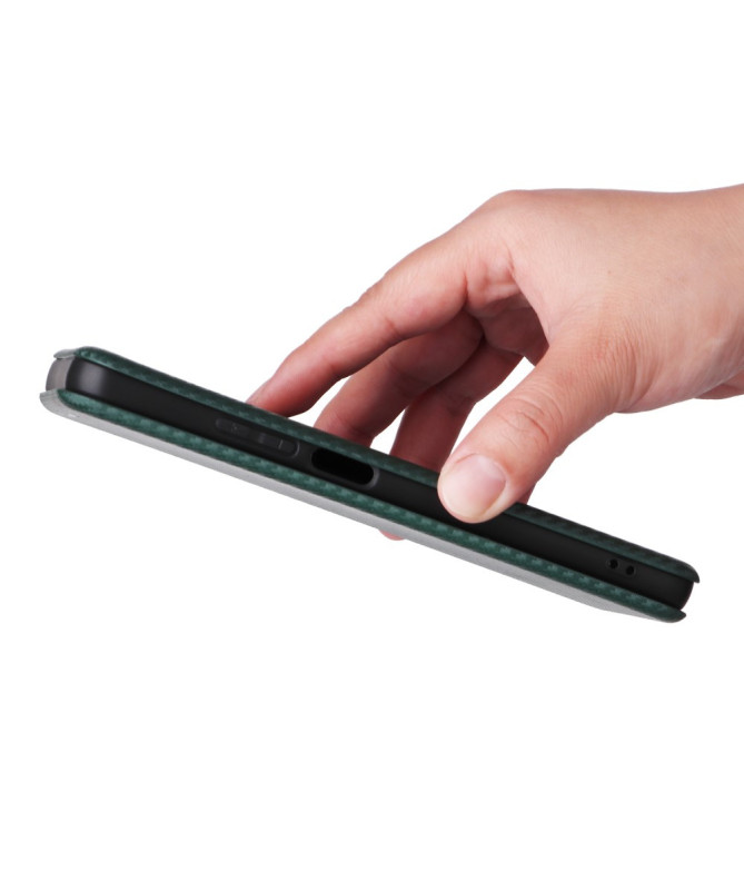 Realme C63 - Flip Cover design fibre de carbone
