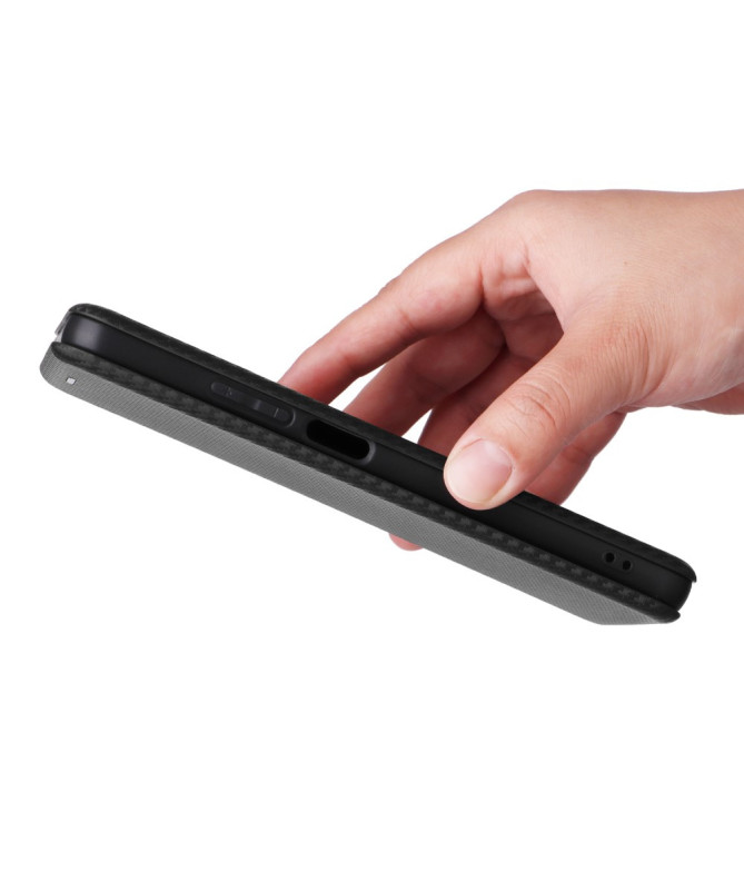 Realme C63 - Flip Cover design fibre de carbone