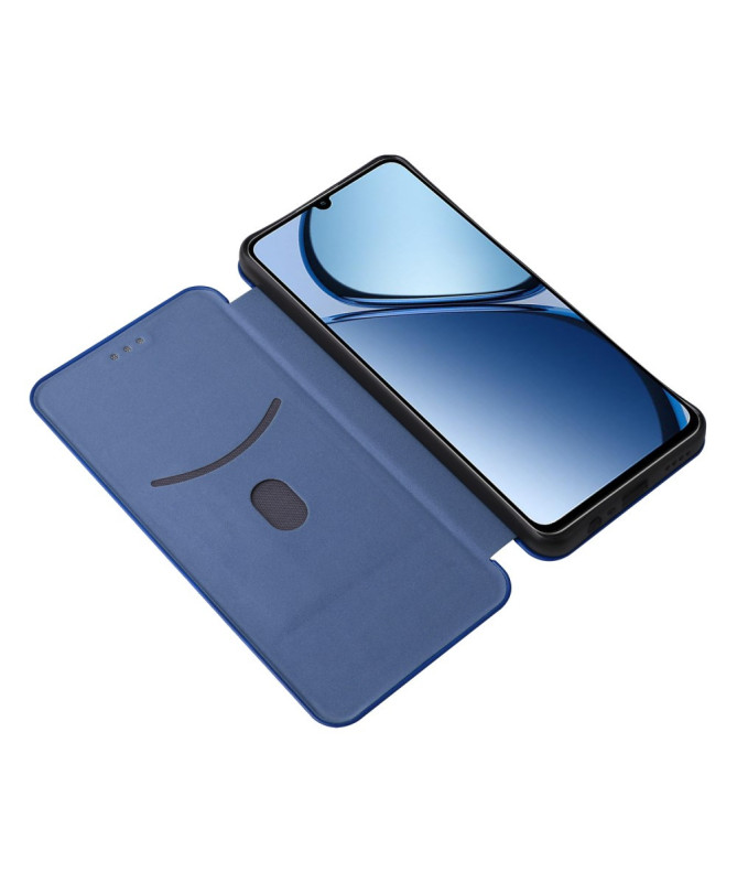 Realme C63 - Flip Cover design fibre de carbone