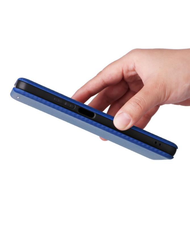 Realme C63 - Flip Cover design fibre de carbone