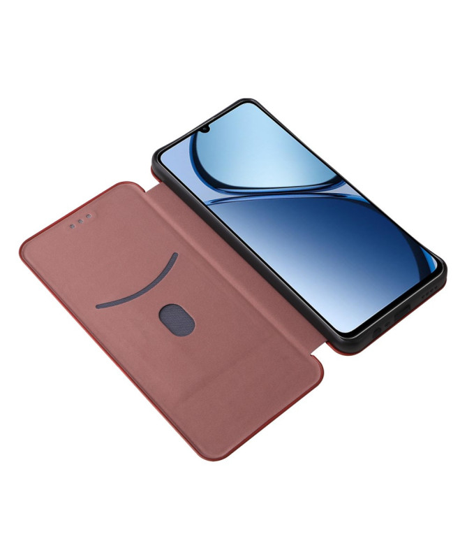 Realme C63 - Flip Cover design fibre de carbone