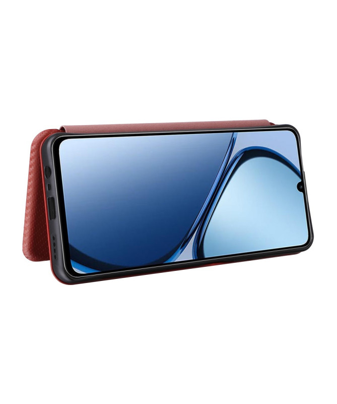 Realme C63 - Flip Cover design fibre de carbone