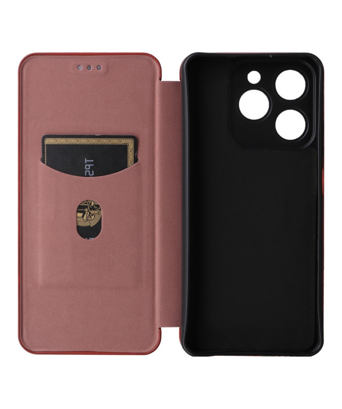 Realme C63 - Flip Cover design fibre de carbone