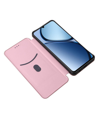 Realme C63 - Flip Cover design fibre de carbone