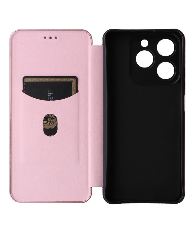 Realme C63 - Flip Cover design fibre de carbone