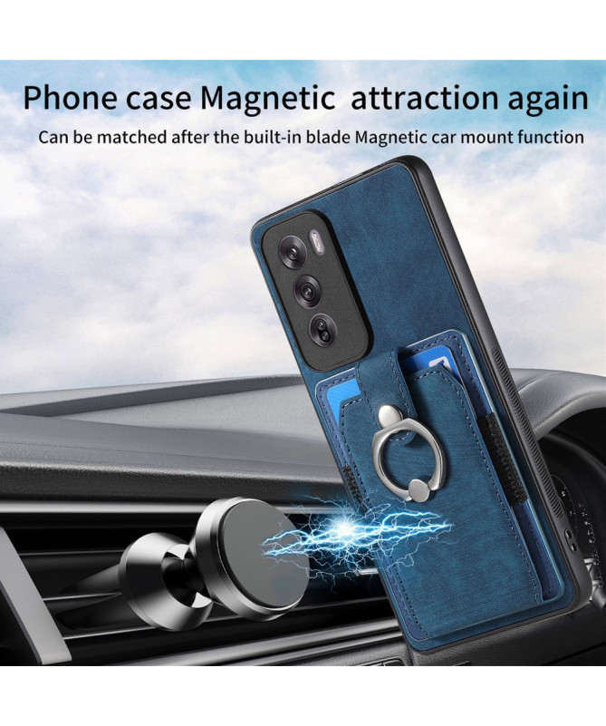 Oppo Reno 12 5G - Coque Retro, Protection avec Support et Porte-Cartes