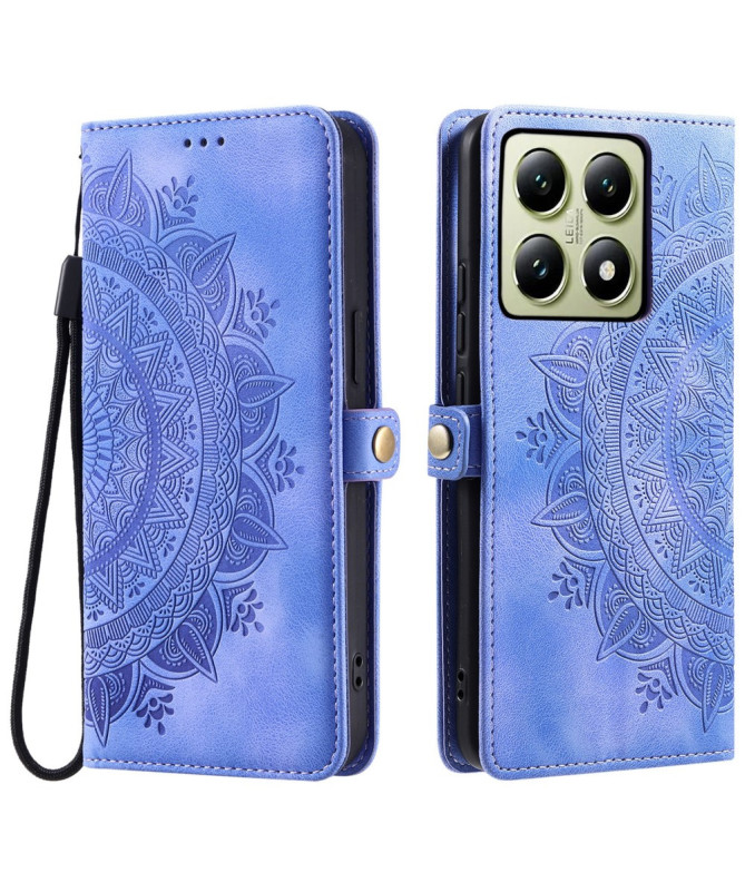 Xiaomi 14T - Housse Mandala avec Porte-Cartes et Dragonne