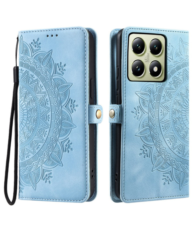 Xiaomi 14T - Housse Mandala avec Porte-Cartes et Dragonne