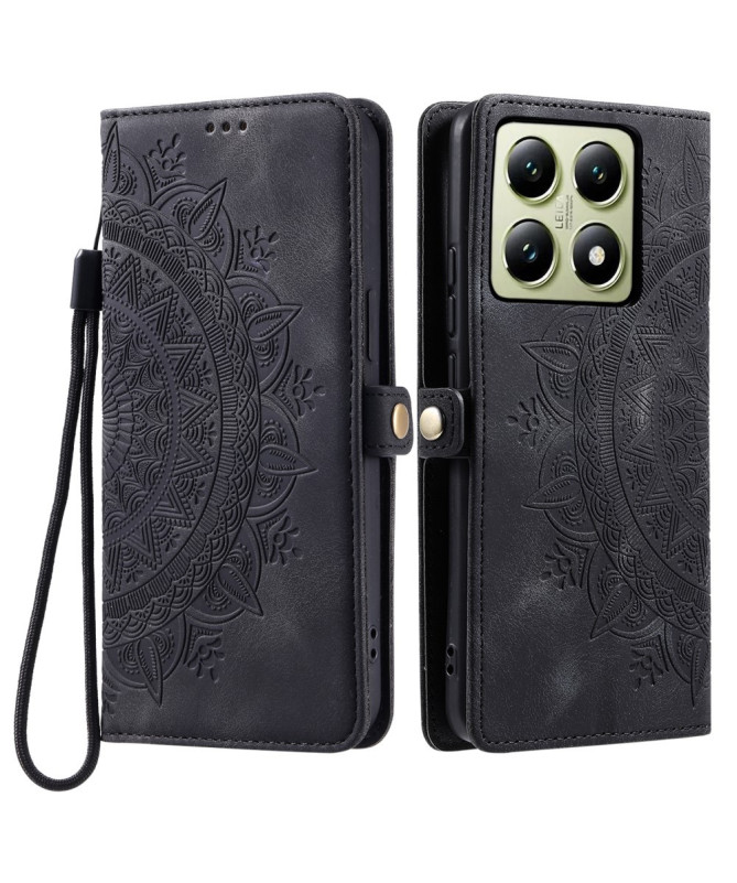 Xiaomi 14T - Housse Mandala avec Porte-Cartes et Dragonne