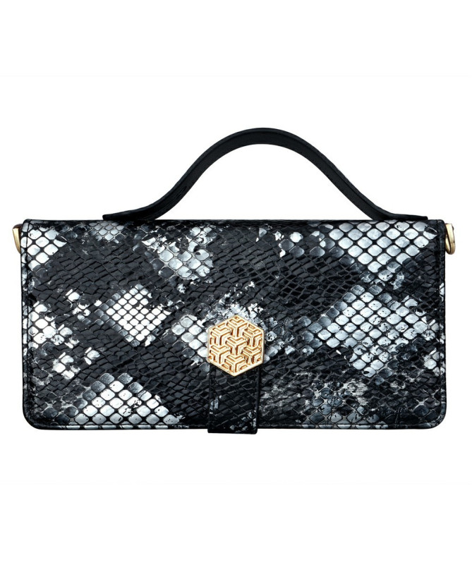 iPhone 15 Pro - Pochette Simili Cuir Effet Python avec Bandoulière