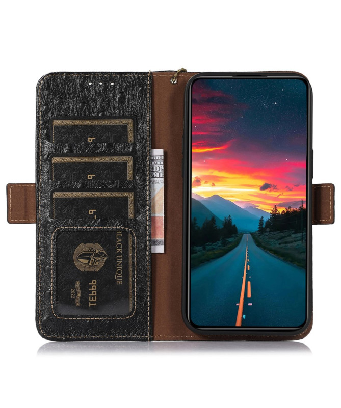 Samsung Galaxy S24 FE - Housse Cuir Effet Peau D'Autruche