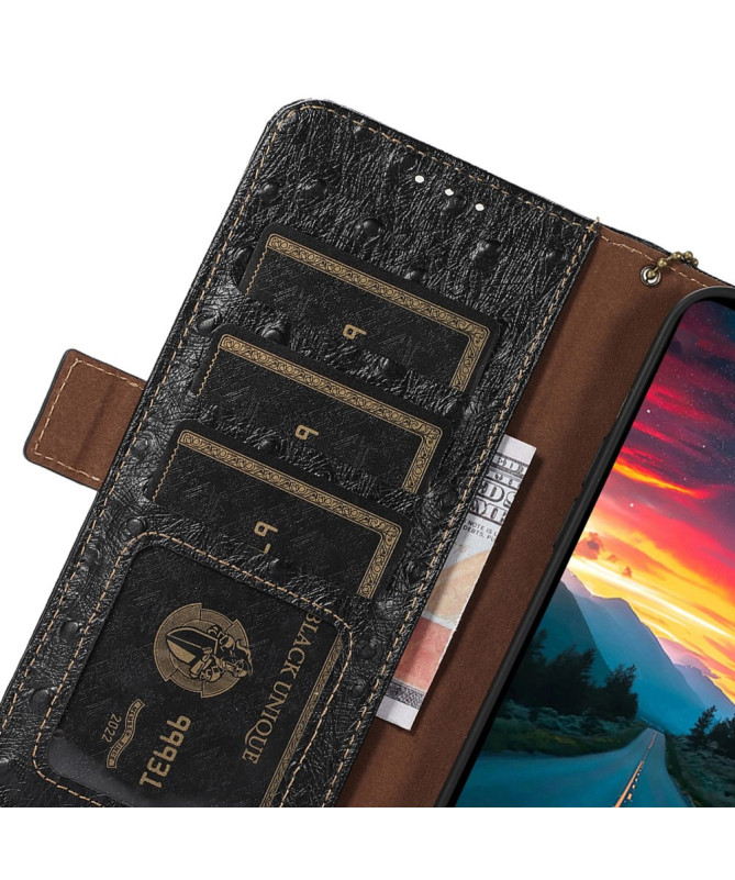 Samsung Galaxy S24 FE - Housse Cuir Effet Peau D'Autruche