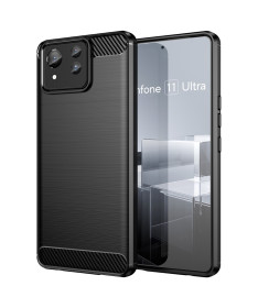 Asus Zenfone 11 Ultra - Coque gel brossé carbone