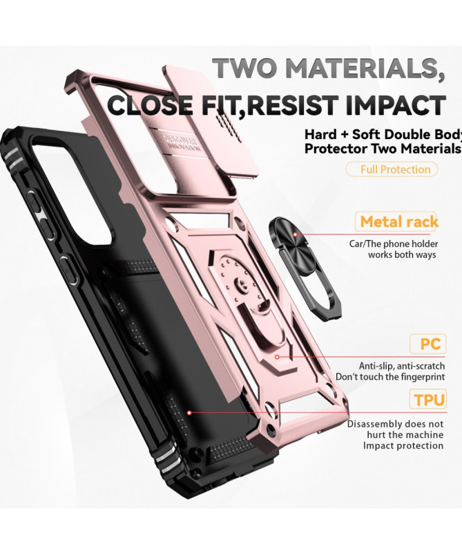 Samsung Galaxy S24 FE - Coque Hybride Fonction Support et Cache Object