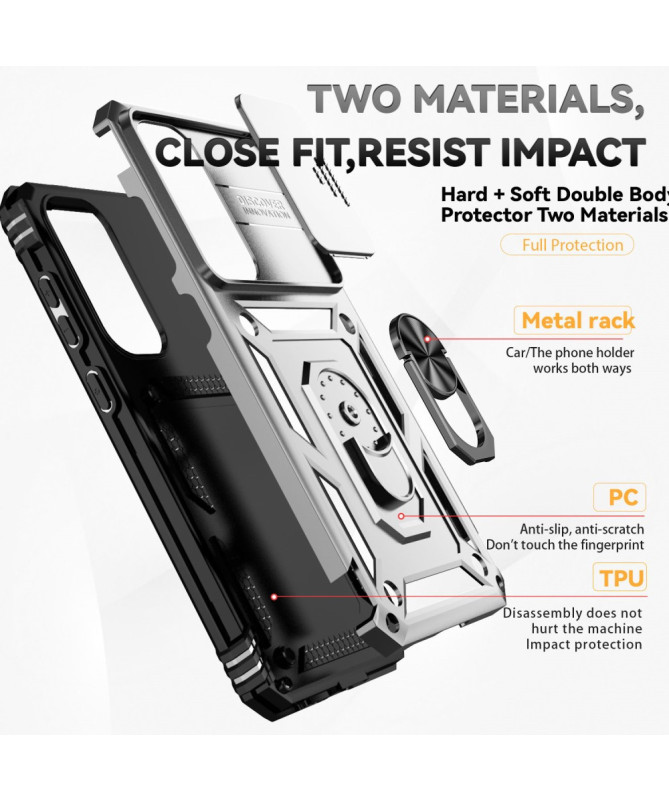 Samsung Galaxy S24 FE - Coque Hybride Fonction Support et Cache Object