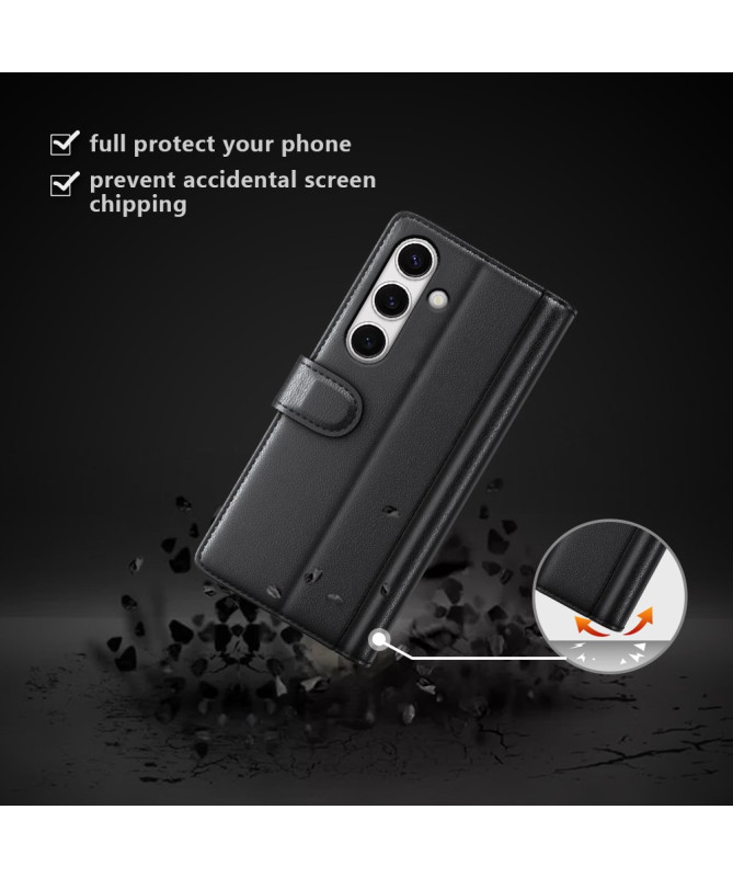 Samsung Galaxy S24 FE - Étui portefeuille en cuir premium