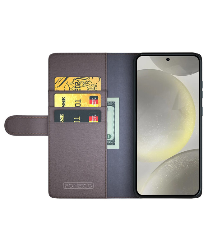 Samsung Galaxy S24 FE - Étui portefeuille en cuir premium