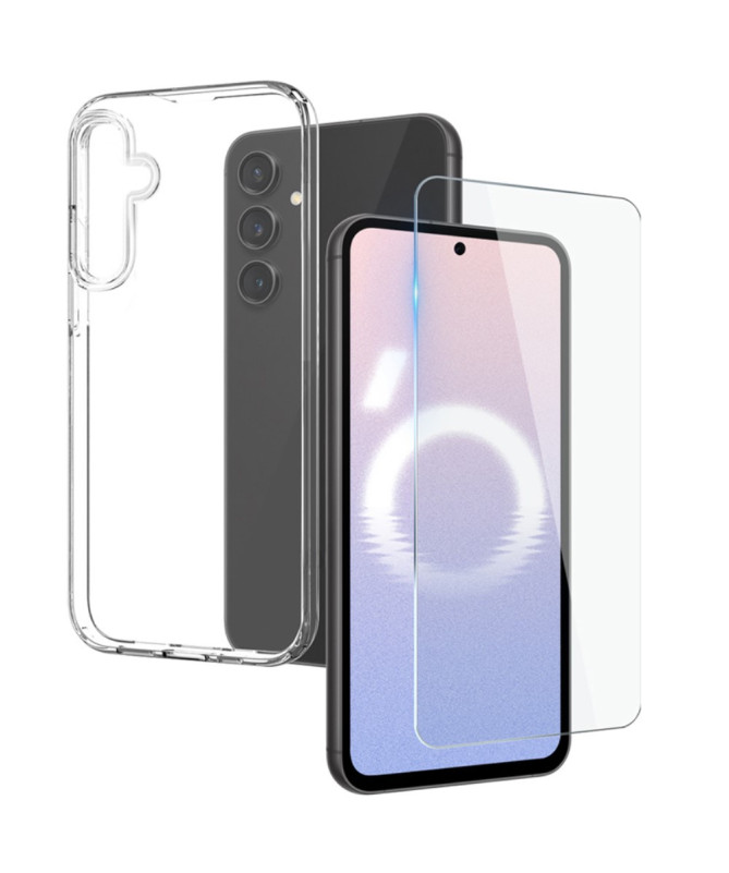 Samsung Galaxy S24 FE - Coque transparente avec protection d'écran en 