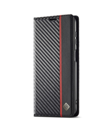 Samsung Galaxy S24 FE - Flip cover fibre de carbone Vertical Stripe