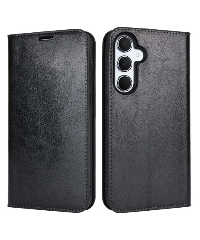 Samsung Galaxy S24 FE - Flip Cover Cuir Porte Cartes et Fonction Support