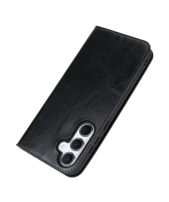 Samsung Galaxy S24 FE - Flip Cover Cuir Porte Cartes et Fonction Support