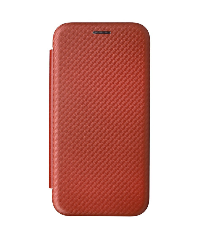 Flip Cover Moto G200 design fibre de carbone