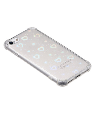 Coque iPhone SE / 8 / 7 Renforcée Transparente avec Cœurs