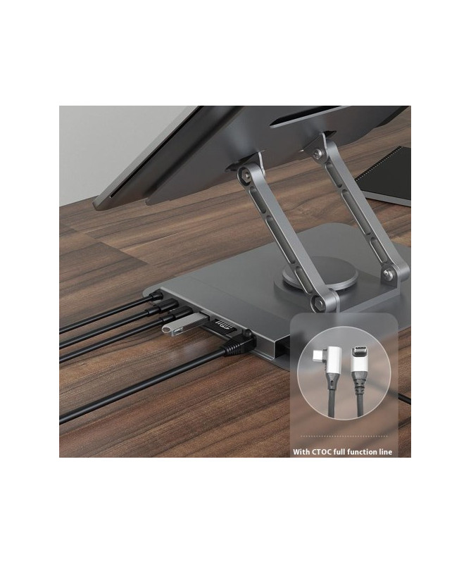 Support Pliable pour Ordinateur Portable avec Station d'Accueil Intégré