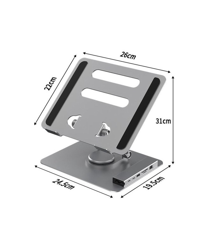 Support Pliable pour Ordinateur Portable avec Station d'Accueil Intégré