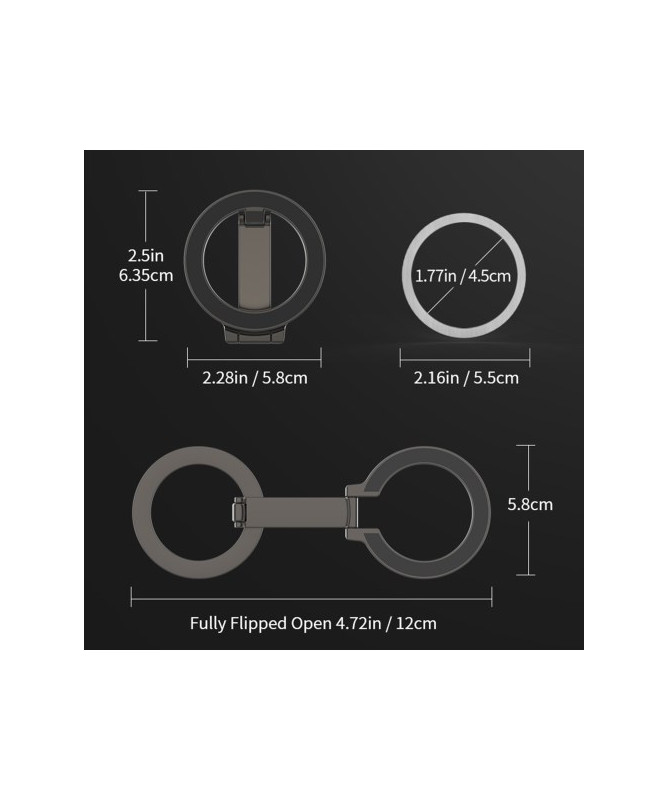 Support Téléphone Pliable Compatible MagSafe en Alliage - Argent