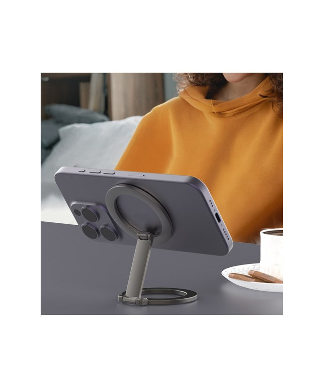 Support Téléphone Pliable Compatible MagSafe en Alliage - Argent