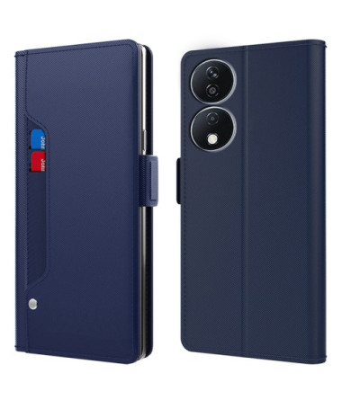 Housse Honor X7b 4G / 90 Smart à Rabat avec Miroir - Bleu Marine