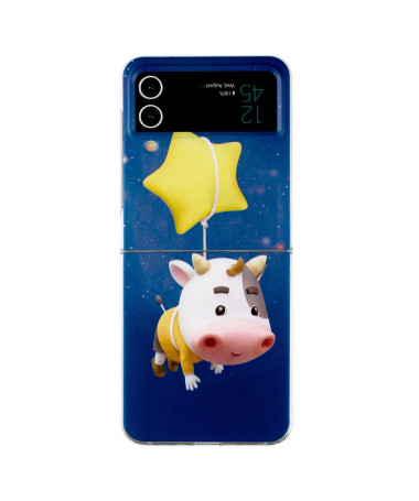 Coque Samsung Galaxy Z Flip 4 avec Motif Vache & Étoile