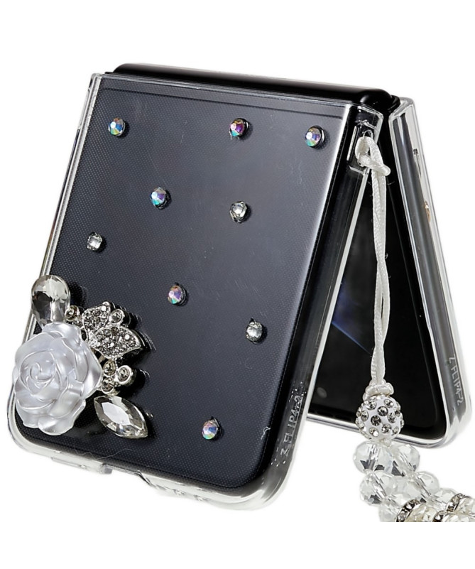 Coque Glamour Samsung Galaxy Z Flip 4 avec Strass et Bracelet