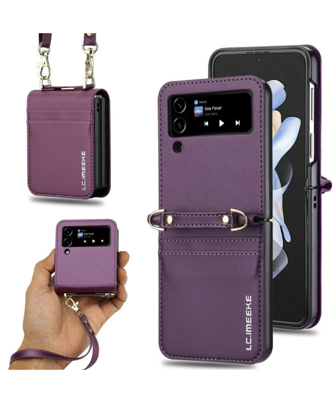 Coque Samsung Galaxy Z Flip 4 LC.IMEEKE L1 avec Lanières