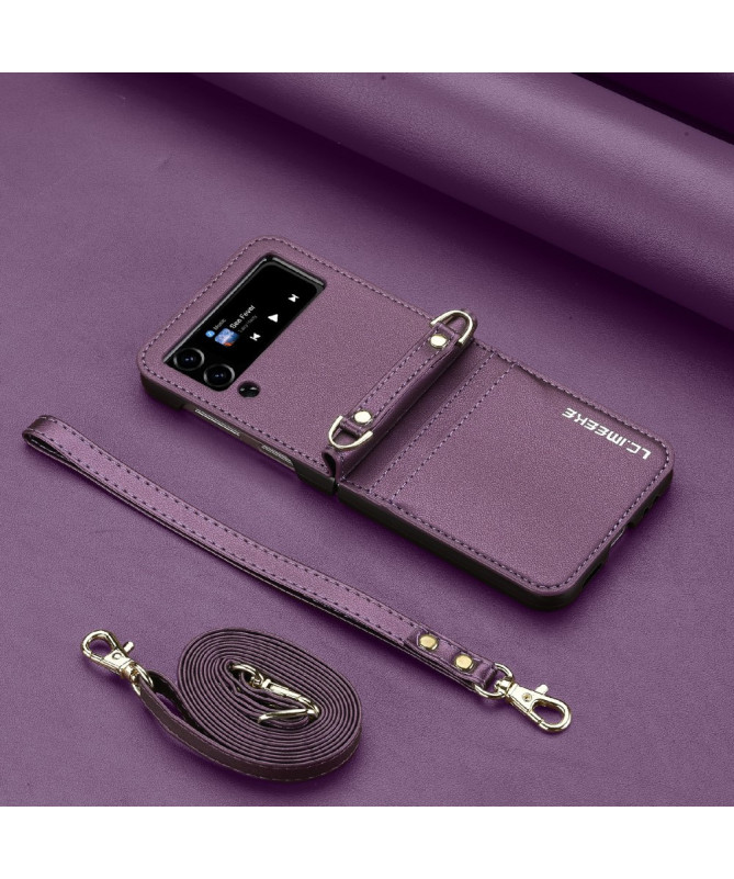 Coque Samsung Galaxy Z Flip 4 LC.IMEEKE L1 avec Lanières