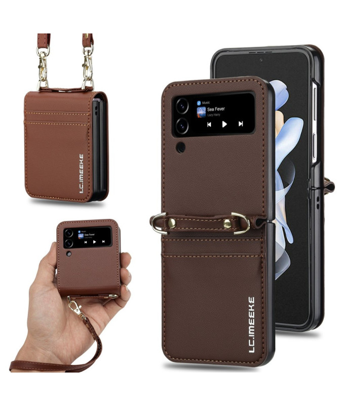 Coque Samsung Galaxy Z Flip 4 LC.IMEEKE L1 avec Lanières