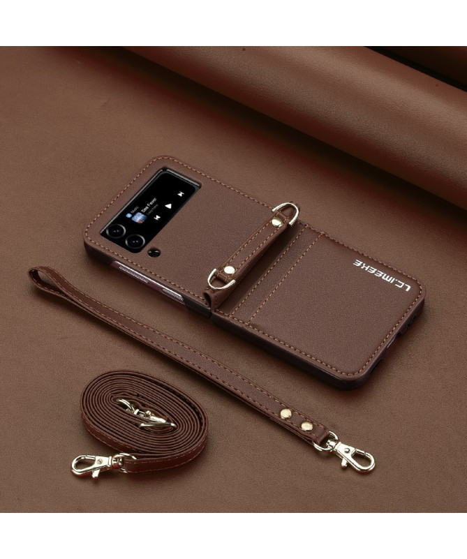 Coque Samsung Galaxy Z Flip 4 LC.IMEEKE L1 avec Lanières