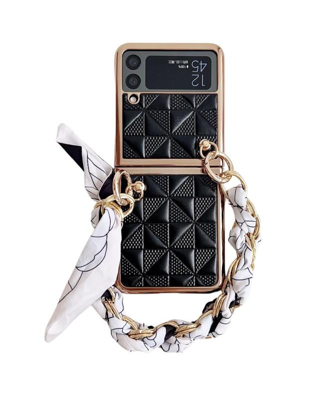 Coque Samsung Galaxy Z Flip 4 avec Bracelet Chaîne et Foulard