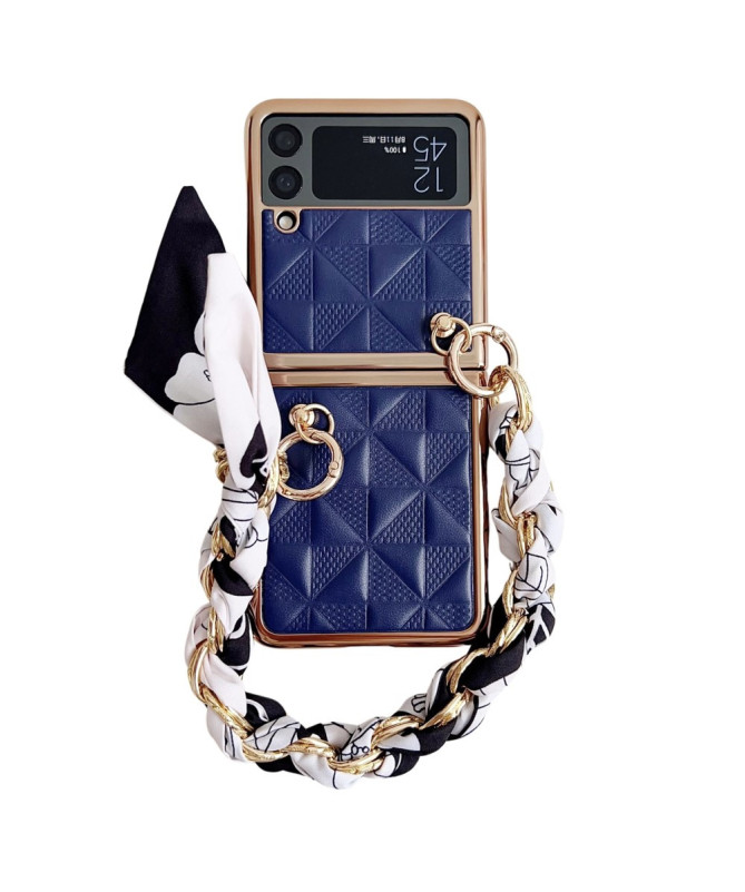 Coque Samsung Galaxy Z Flip 4 avec Bracelet Chaîne et Foulard