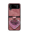 Coque Samsung Galaxy Z Flip 4 avec Broderie Cœur et Support Anneau