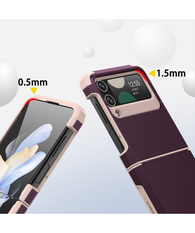 Coque pour Samsung Galaxy Z Flip 4 Bicolore avec Protection de Charnière