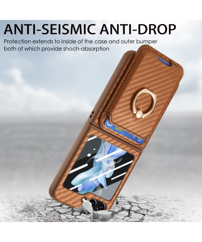 Coque Samsung Galaxy Z Flip 5 : Protection Premium, Porte-cartes et Support Anneau